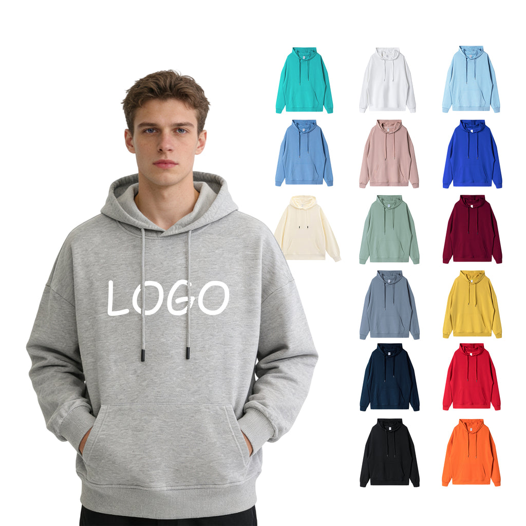Oversized Wholesale Custom Heavyweight Blank Pullover High Quality Streetwear Screen Printed Drop Shoulder Terry Hoodies