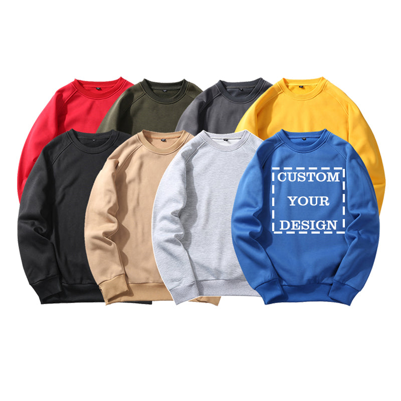 Wholesale Hoodies Hot Sale Blank Custom Puff Printing High Quality Pure Color Round Neck Streetwear Men's Hoodies & Sweatshirts