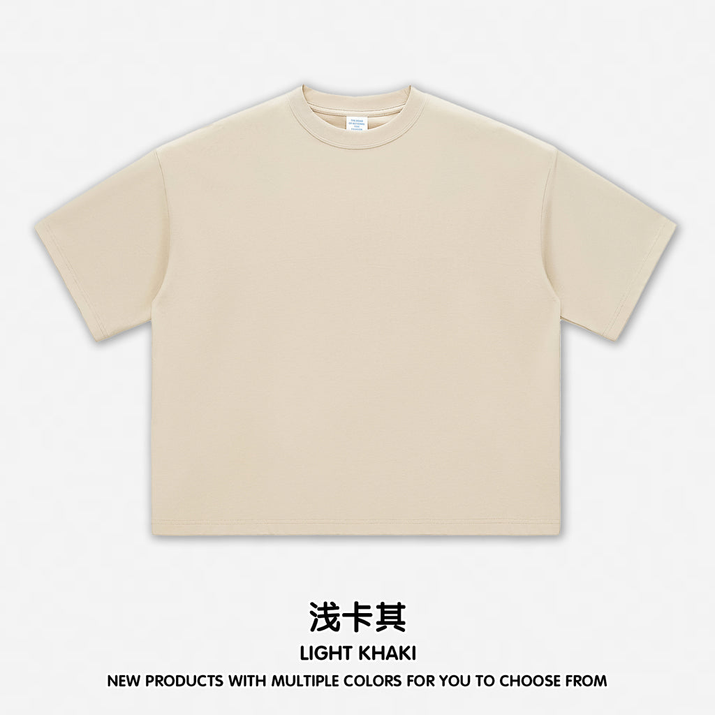 100% Cotton Boxy Loose T-short Unisex Custom logo Streetwear Drop Shoulder Unisex High Quality Round Neck Tshirt for Men Women