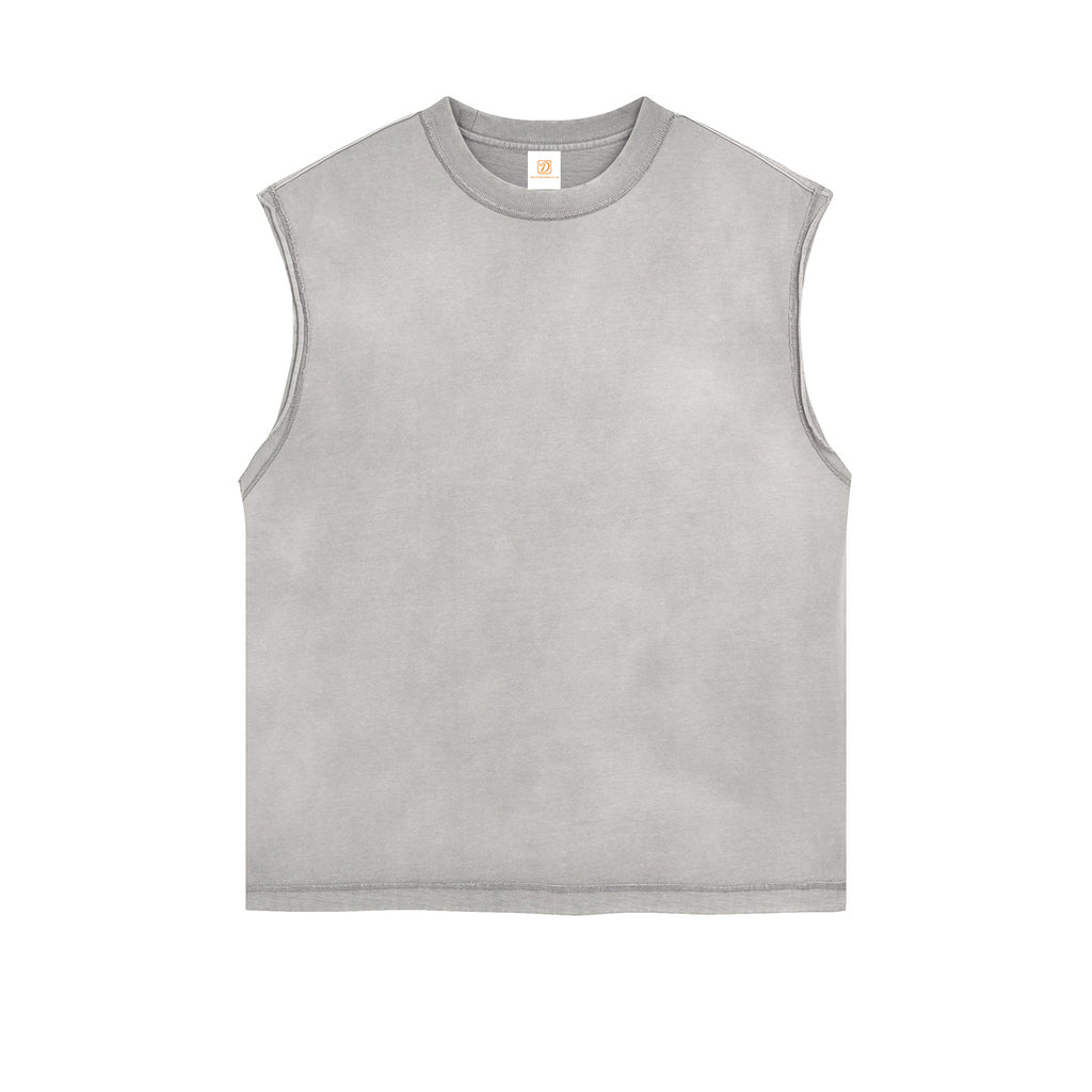 Heavy Cotton Custom Waxing Printing Wireless High Quality Blanks Vintage Distressed Embroidery Tshirt for Men