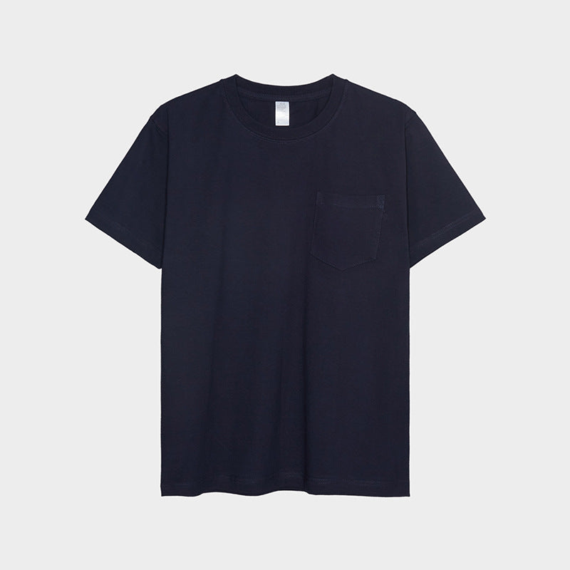 American Style 4 Color Heavyweight Pocket T Shirt Thick and Pure Cotton Basic Short Sleeved Shirt for Unisex High Quality