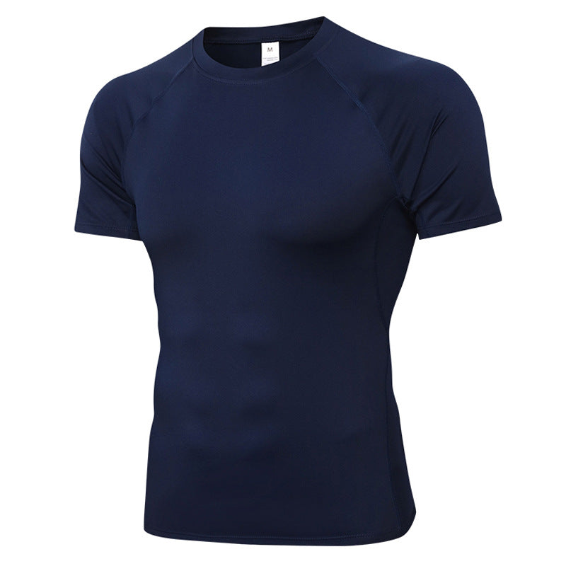 Custom Men's Quick-drying Shirt Sports Running Fitness Clothing Sweat-wicking High Elasticity Training Short Sleeved Top