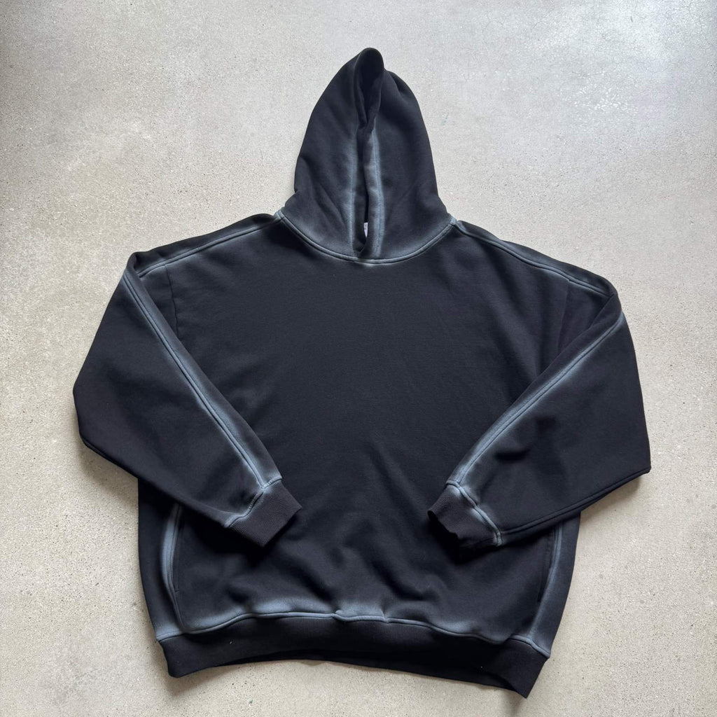 Hoodies Custom Acid Wash Fleece High Quality Heavyweight Blank Pullover Oversized Drop Shoulder Puff Printing Hoodie for Men