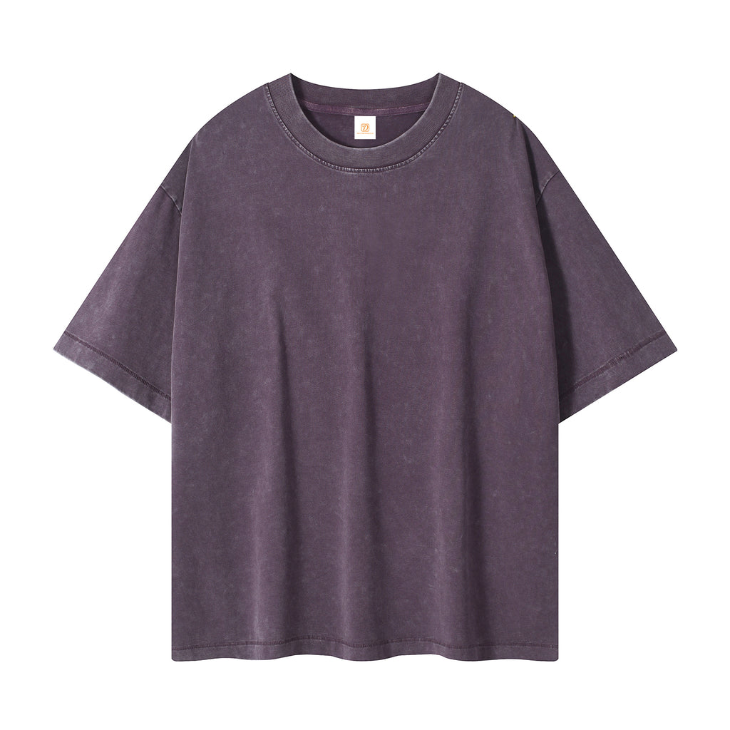 Loose Custom logo T-shirt Wax Printing Drop Shoulder Embroidery Wholesale Short Sleeve Streetwear High Quality Men's T-shirts