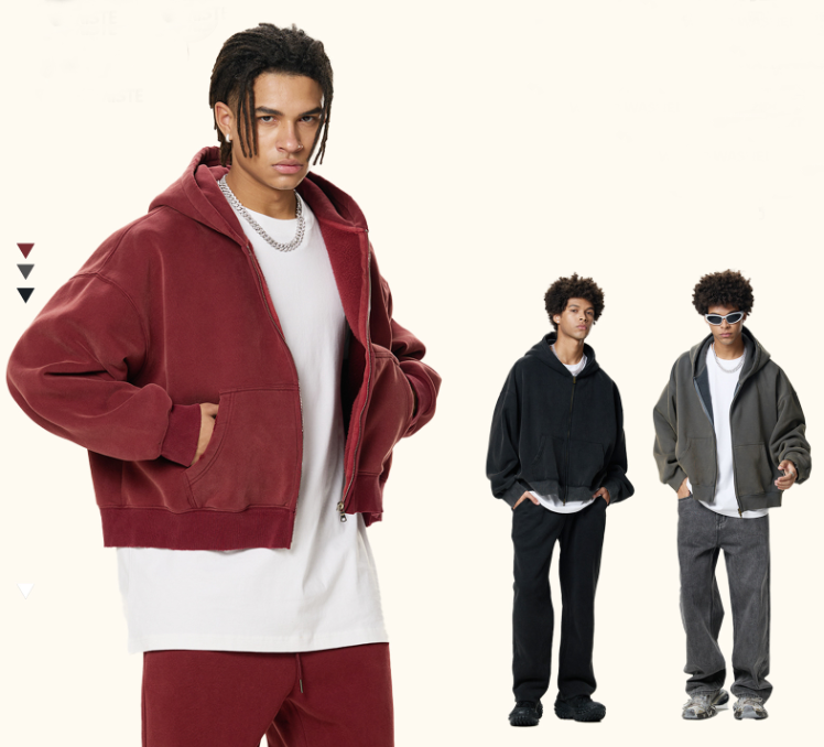 Wholesale Custom New Casual Long Sleeve Vintage Washed Loose Hooded Sweatshirs