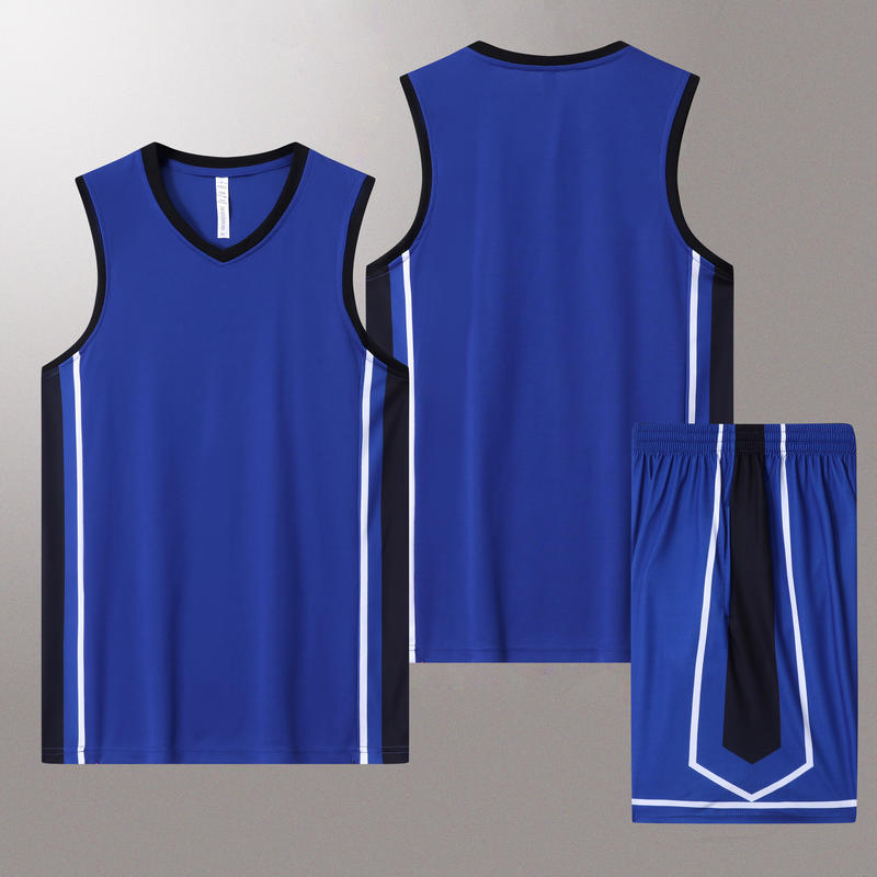 Oem 3 Color Men's and Women's 100% Polyester Fiber V Neck Basketball Uniform Set Basketball Jacquard Fabric Summer Version