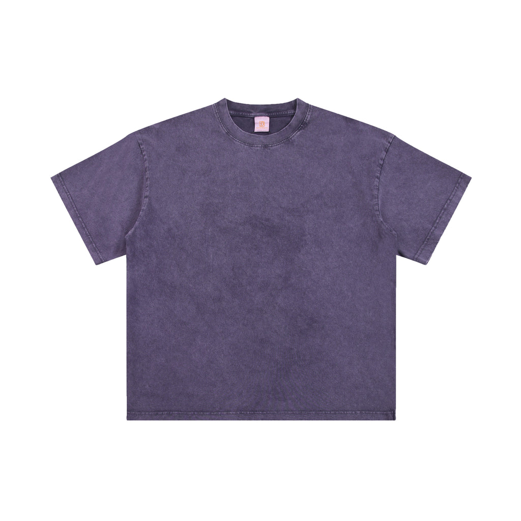 Plain T-shirt 100% Cotton Custom Puff Printing High Quality Design Summer Vintage Wholesale Washed Rounde Neck T-shirt for Men