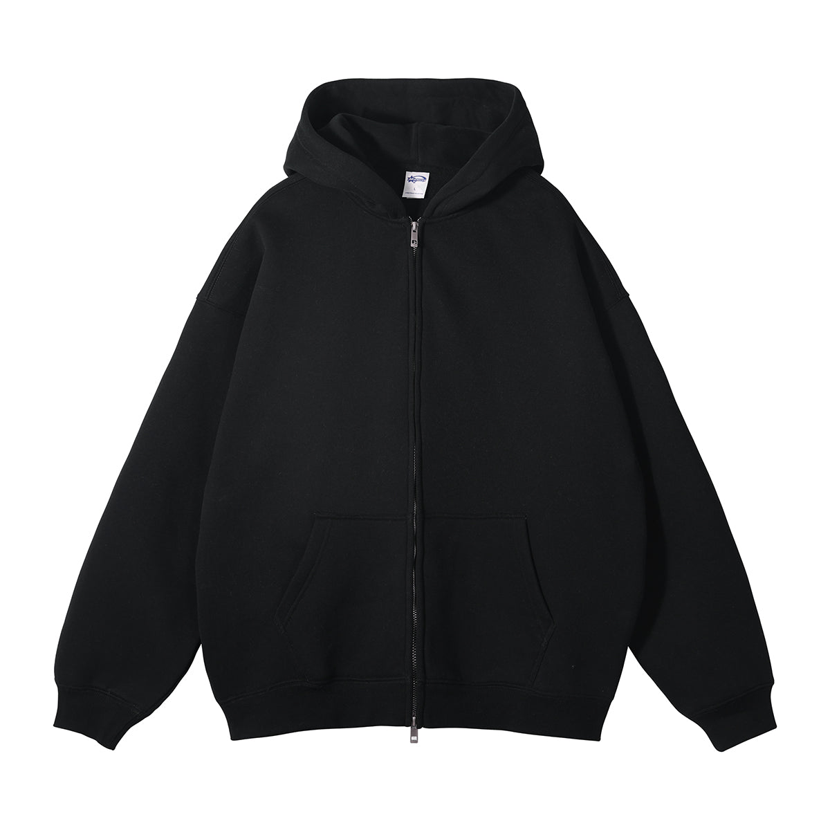 Men Hoodies 100% Cotton 14 Color Fleece Pullover with No Hood Zipper at the Shoulder Drop Shoulder Design Pullover Hoodie