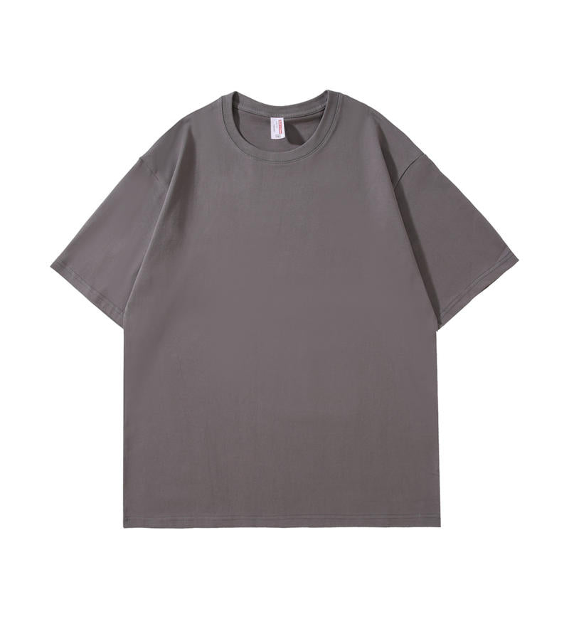 Wholesale Summer 9 Color Cotton Dropped Shoulder Round Neck T Shirt Eco-friendly Oversize Unisex High Quality Customized