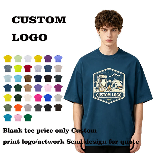American Style Double Layered Short and Wide Boxy Short Sleeved t Shirt Oversized Short Sleeved Shirt Men Tshirts High Quality