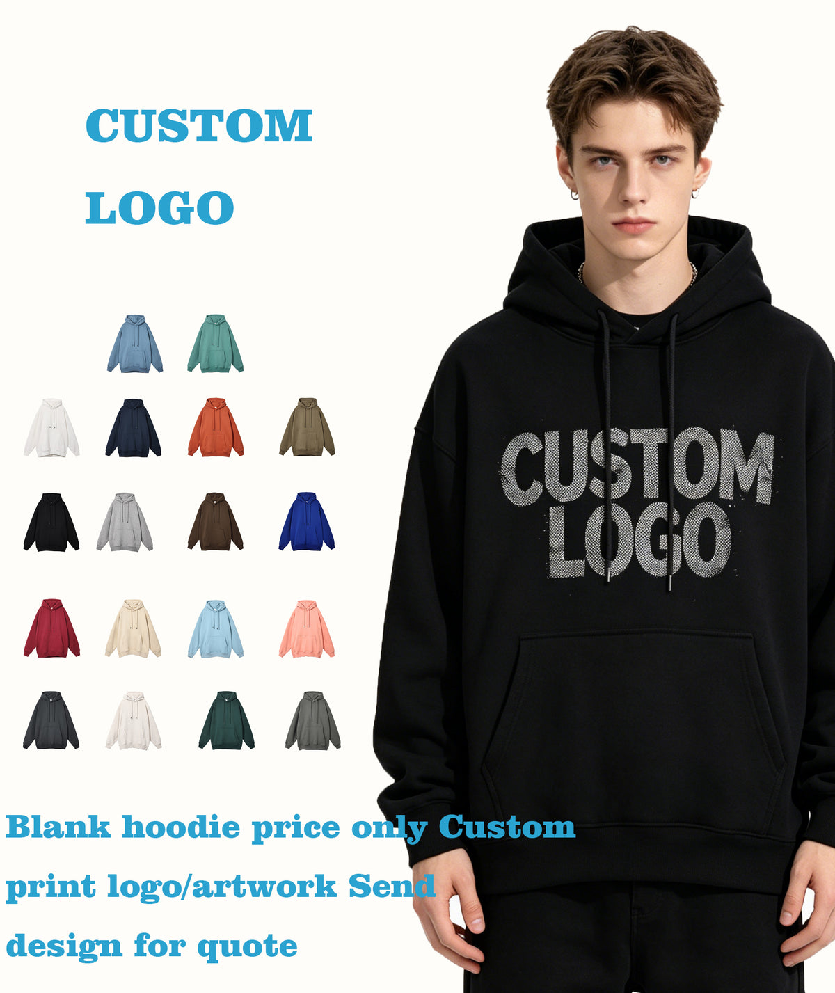 18 Color Fleece Pullover with Hood, Oversized and Loose Fit with Added Fleece and extra Thickness Manufacturer Hoodies Casual
