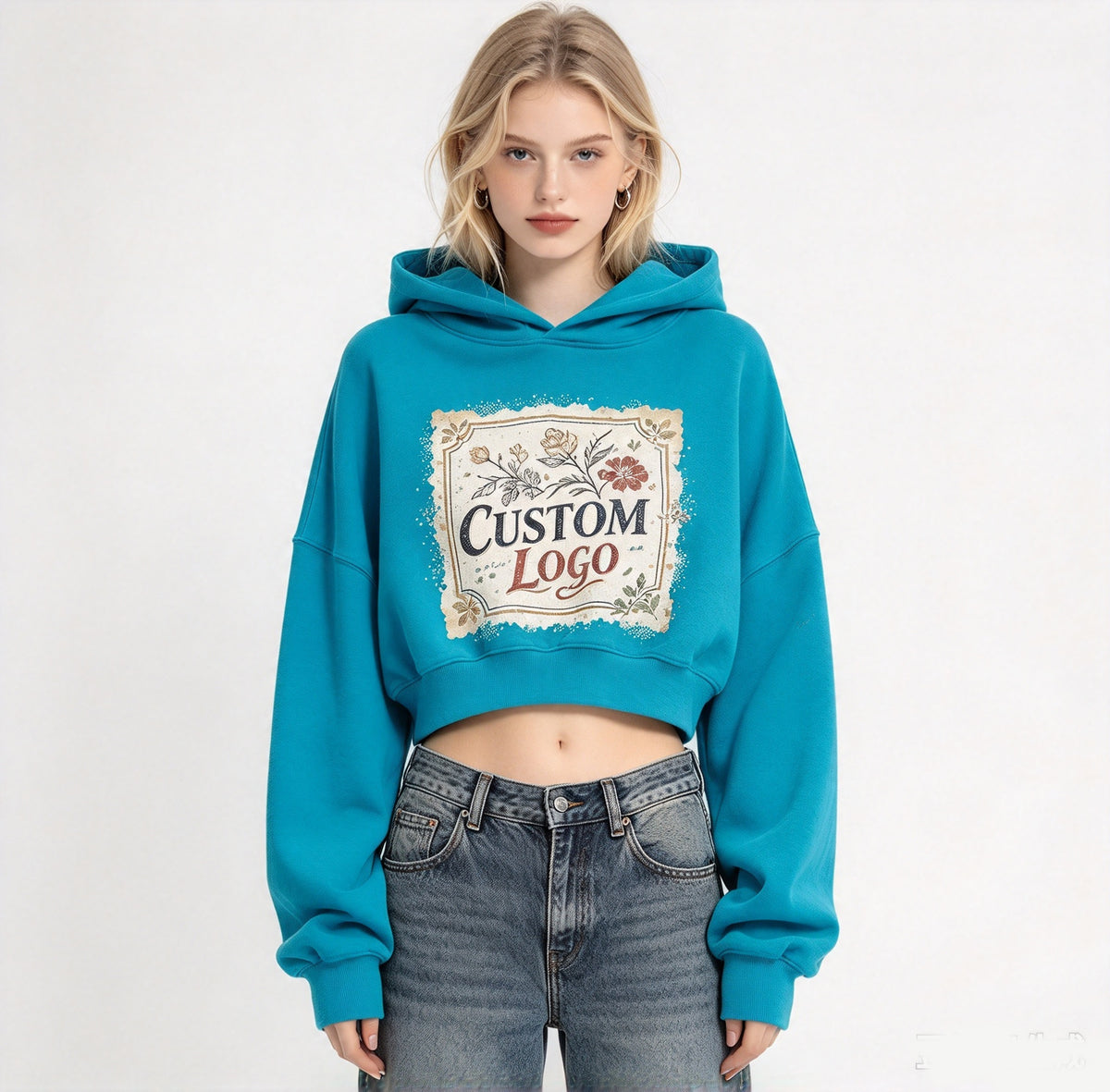6 Color Fluffy Circle Light Motion Solid Color Versatile off the Shoulder Sexy Hooded Pullover Women's Shirt Winter Style