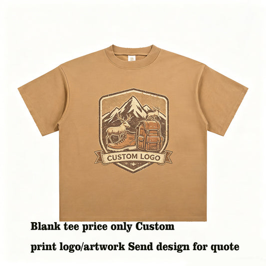 Men Tshirts High Quality Tshirt Custom logo Wornout Crafted American Thick T Shirt Plain Oversized Tshirt Summer Version