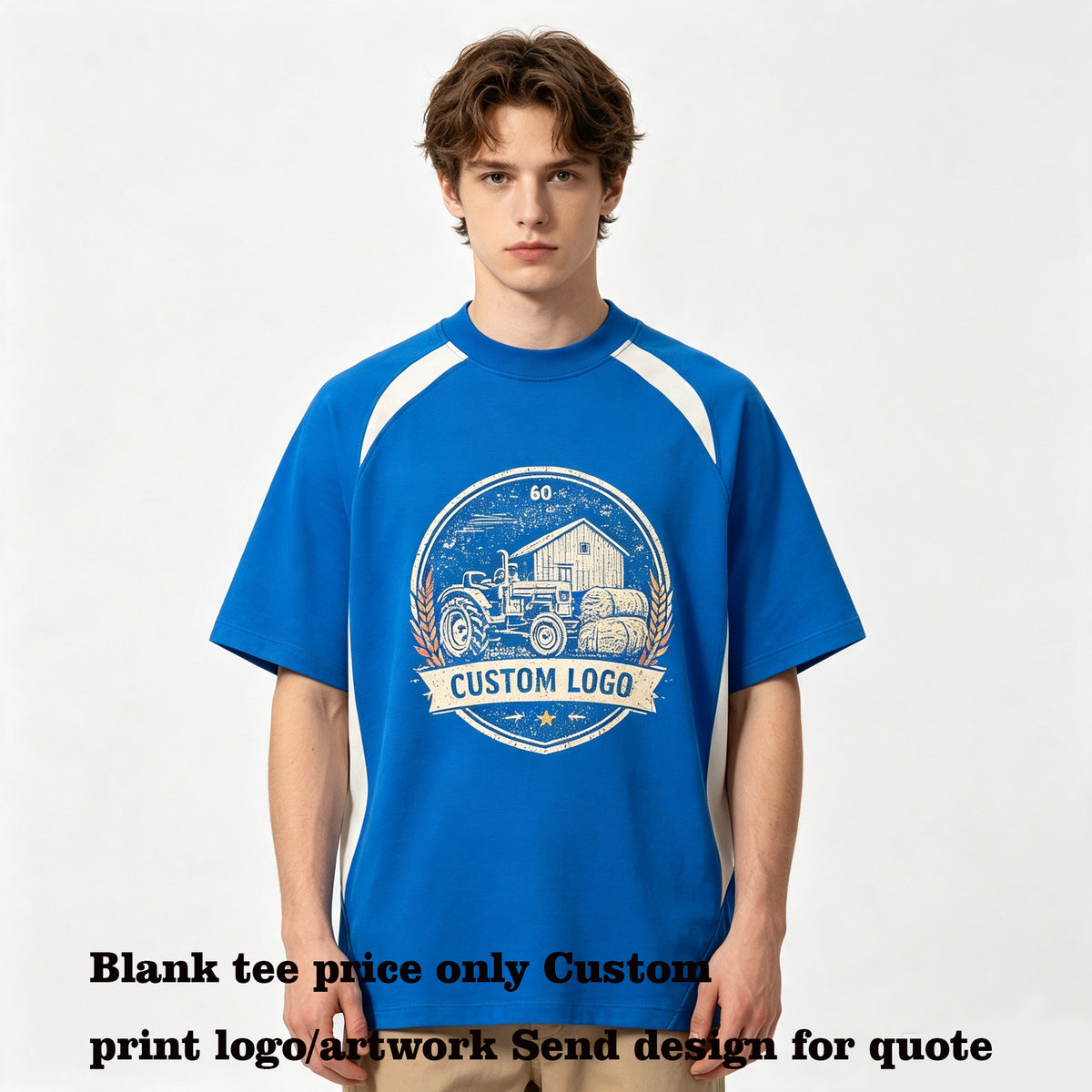 Summer Version Fashion Cool and Breathable Color-matched Contrast Patchwork Sporty Round Neck T-shirt with Shoulder Seams