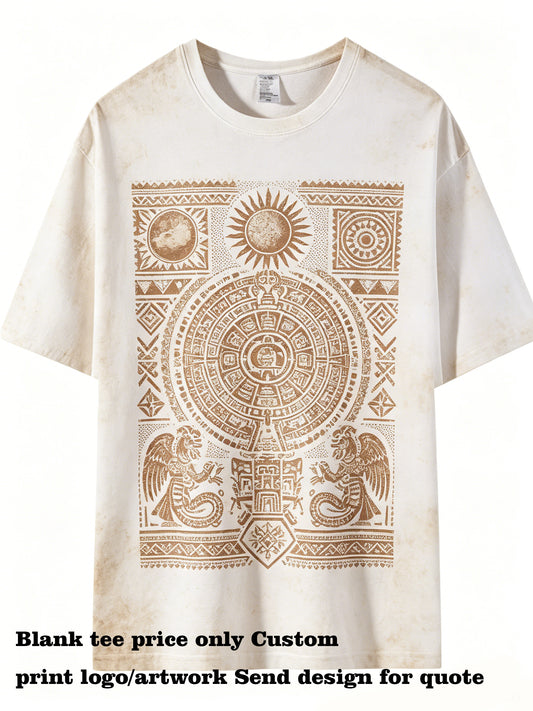 Summer Heavyweight Pure Cotton Long-sleeved T-shirt with Dropped Shoulders Fashion Casual Style t Shirt Design  Printing Custom