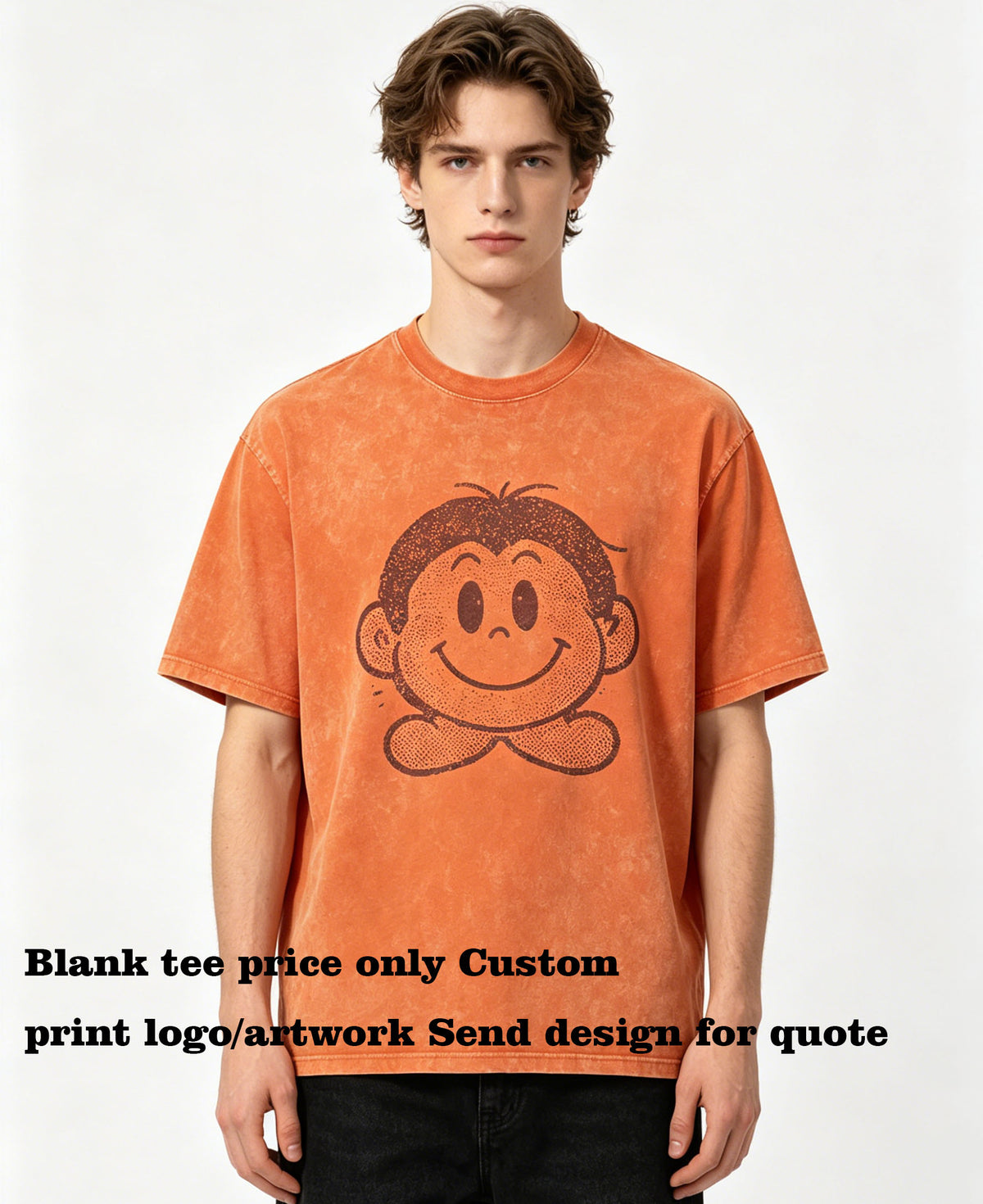 Tshirts Wholesale Customized logo 9 Color 301g Pure Cotton Washed and Distressed Heavyweight Short Sleeved T-shirt Unisex