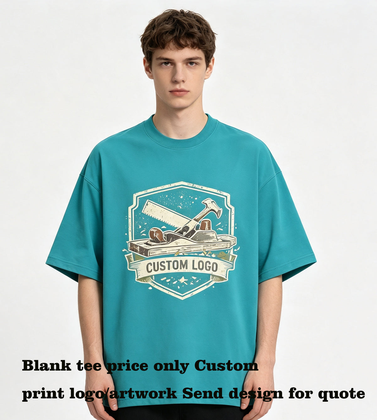 Oem Brand Loose Dropped-shoulder Heavyweight Pure Cotton FOG Streetwear T Shirt Men and Women Plain Tshirt From a Trendy Brand
