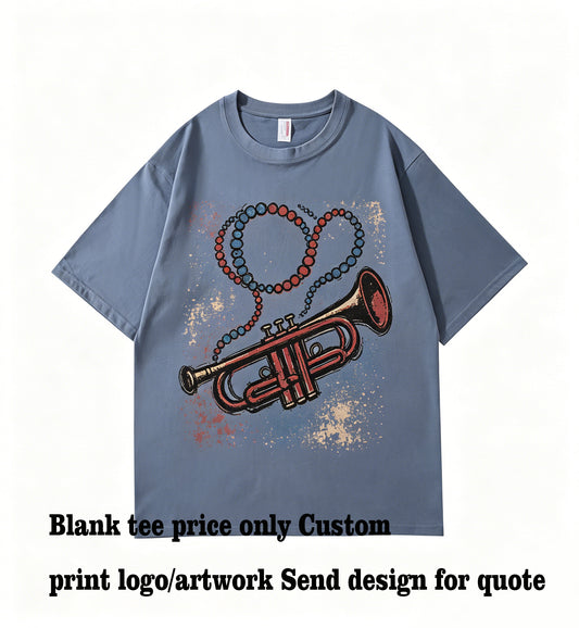 Customizable Pattern 9 Color Dropped Shoulder Round Neck T-shirt with American Style and Fashionable Design t Shirts Unisex