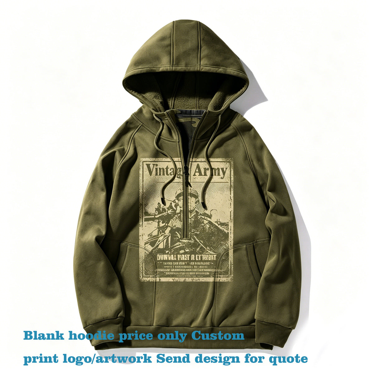 3 Color 100% Polyester V Neck Zip Camouflage Hoodie Streetwear Plain for Printing American Style Men Hoodies High Quality