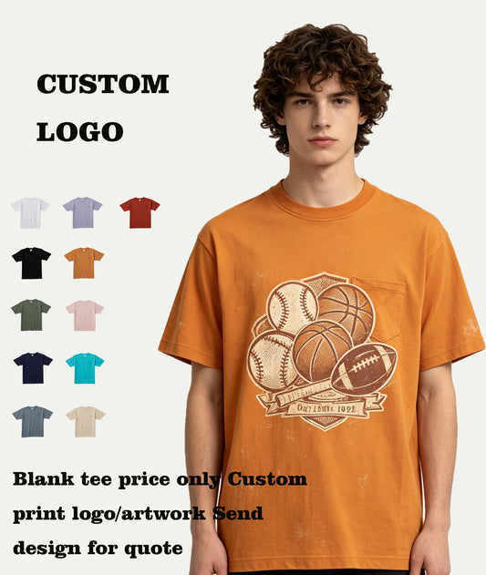 Customized Seamless Round Neck Short Sleeved Trendy T-shirt for Both Men and Women Plain Tshirts for Printing Vintage Style