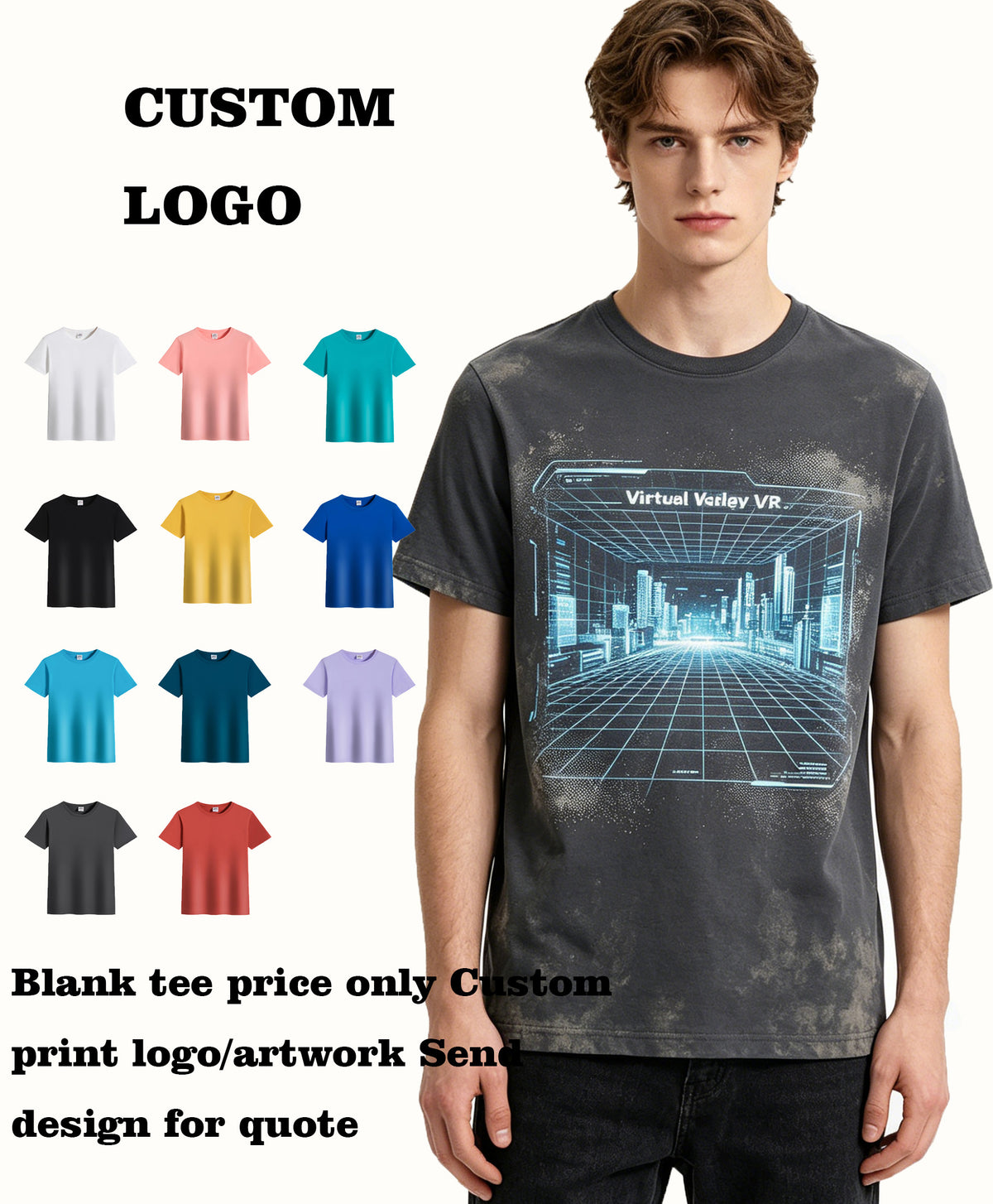 Oem Brand Tshirts Wholesale Customized 11 Color Pima Cotton Short Sleeved T-shirt High Quality T Shirt Drop Shoulder Printed