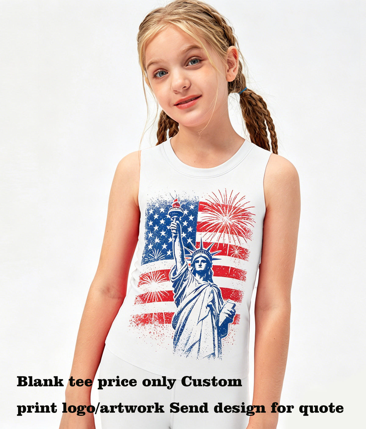 Oem Wholesale Customized Girls' Tight Fitting tank Top Soft and Quick Drying Children's Clothing for Dance Training Back Piece