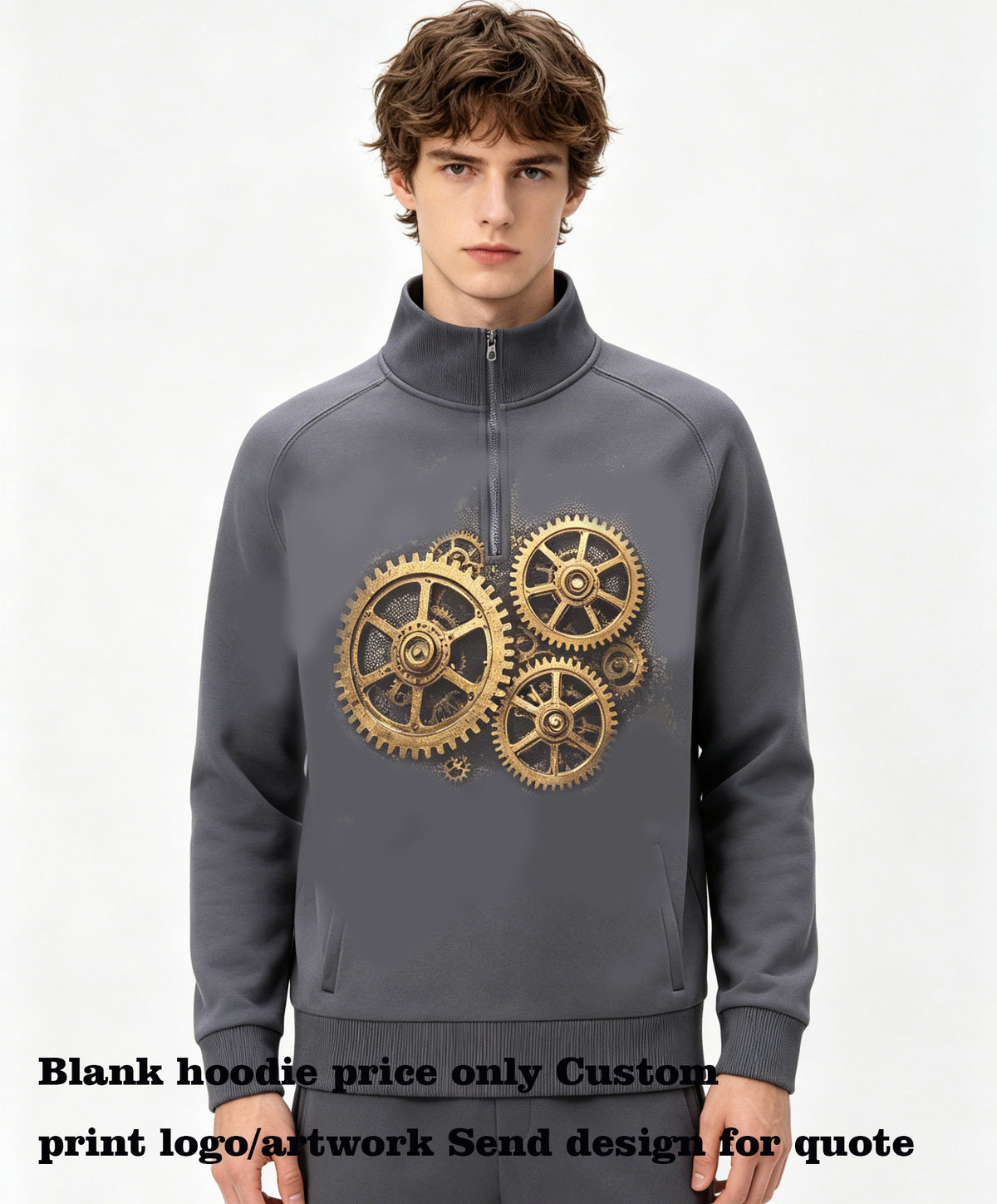 Oem Hoodie Oversize 6 Color Shoulder Insert Half Zip Stand Collar Hoodie Hoodie MAnufacturer Bulk Customize Your Own Hoodie