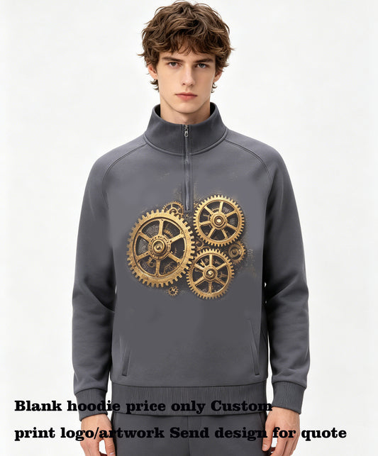Oem Hoodie Oversize 6 Color Shoulder Insert Half Zip Stand Collar Hoodie Hoodie MAnufacturer Bulk Customize Your Own Hoodie