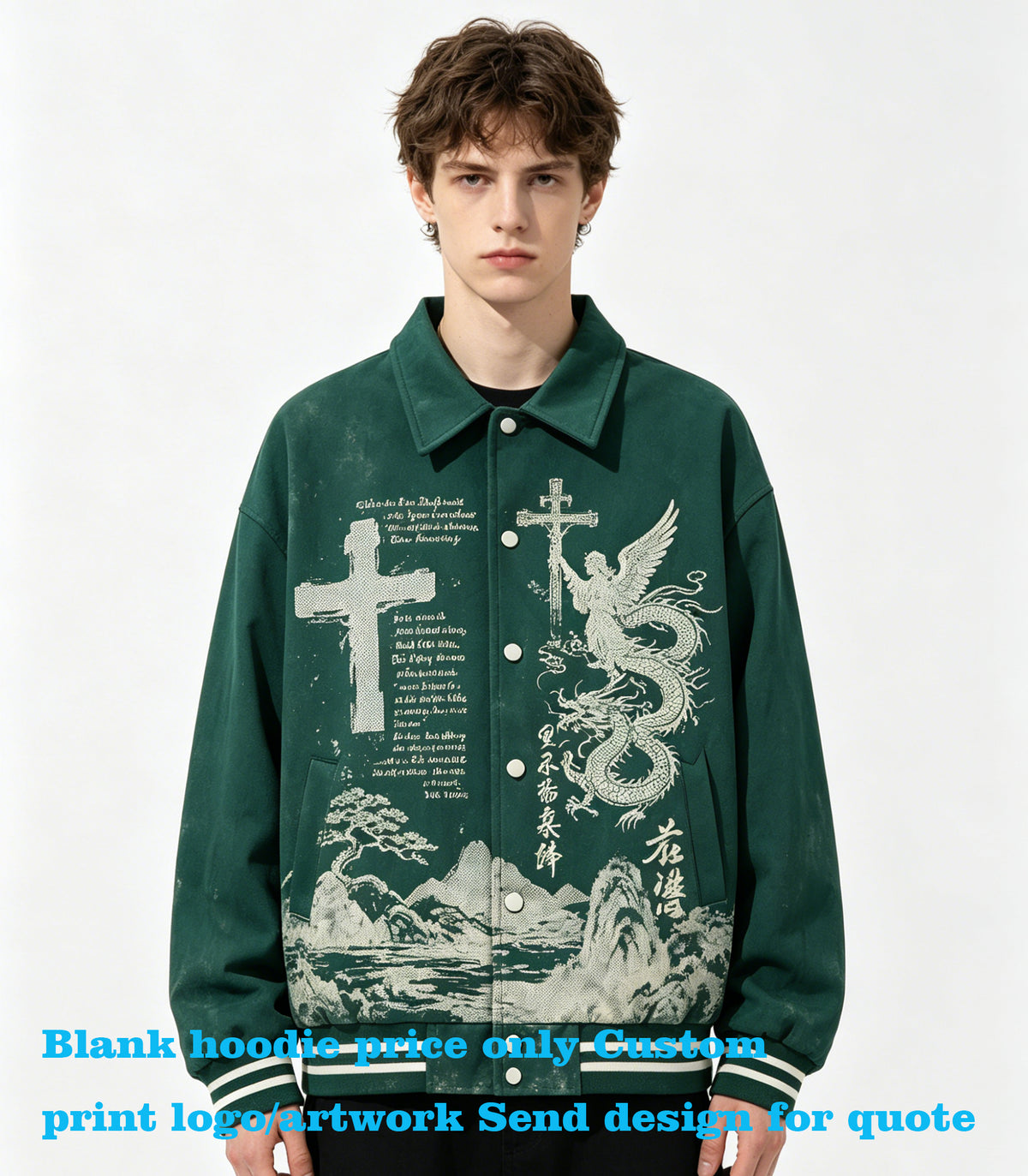 Customized Sweatshirts Collarless Jacket Baseball Shirt Coat Jacket for Men Oversized Casual Style Filled with Padding Inside