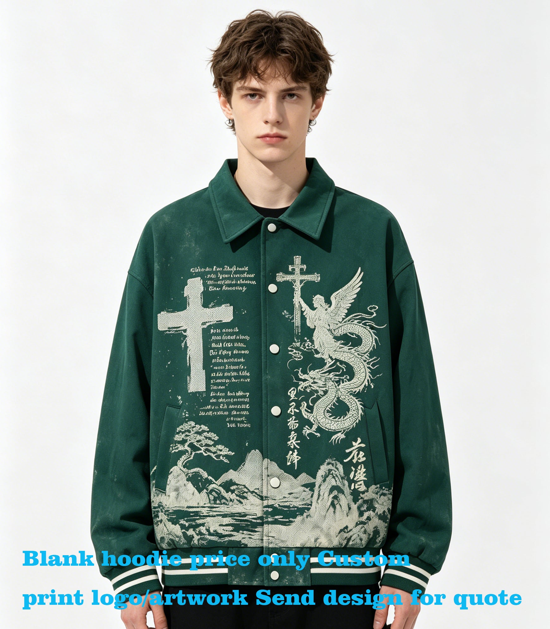 Customized Sweatshirts Collarless Jacket Baseball Shirt Coat Jacket for Men Oversized Casual Style Filled with Padding Inside