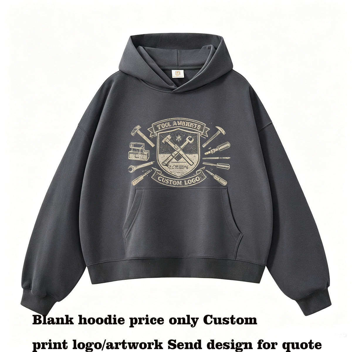 Customized Fashion Hoodies From a Trendy Brand Boxy Style Short Sleeve Fleece Hoodie with 420G Thick Fleece and a Hooded Design