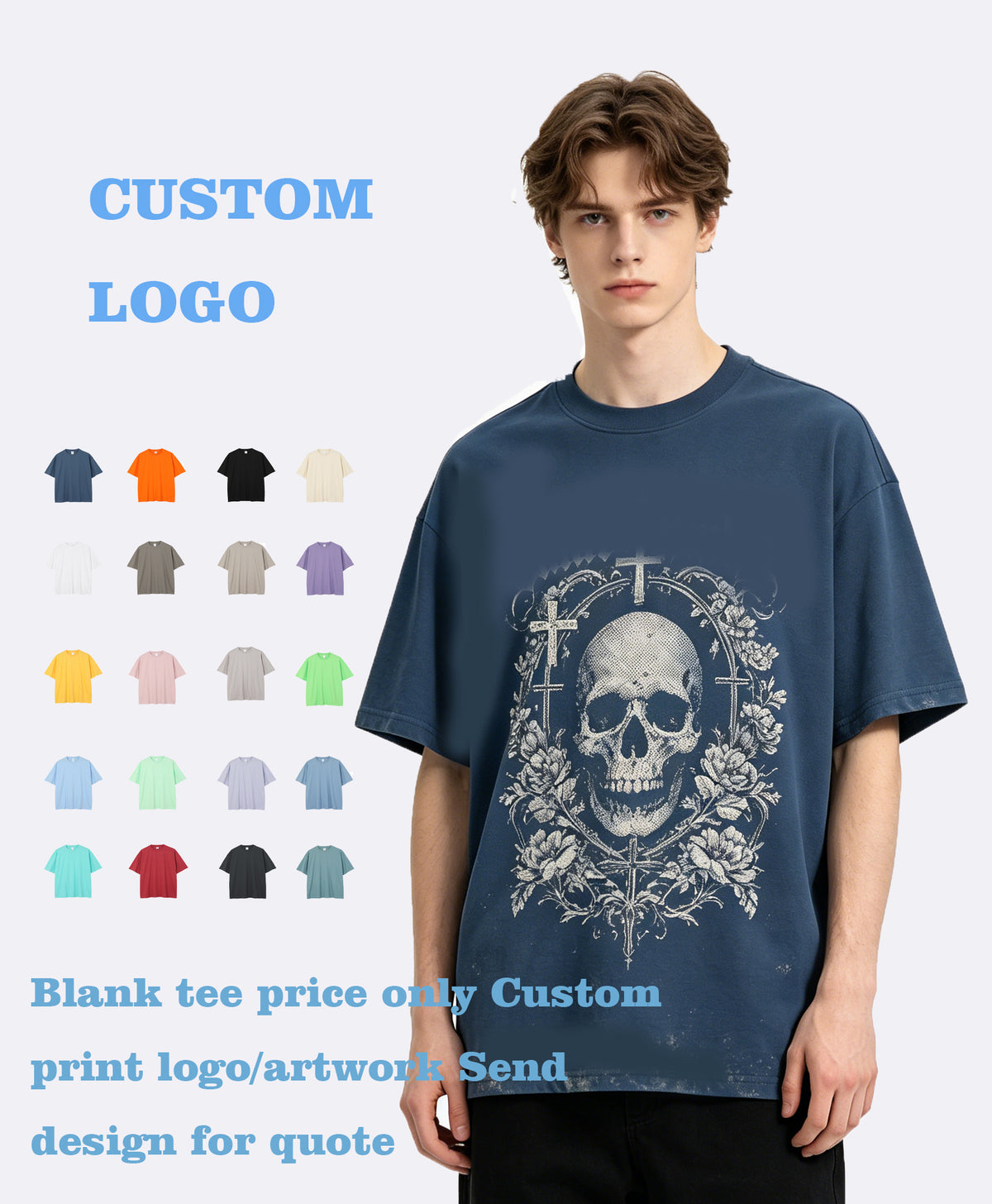Tshirt Manufacturer Plain Tshirts for Printing  Solid Color Loose Sleeved Short Sleeved T-shirt Heavyweight American Style