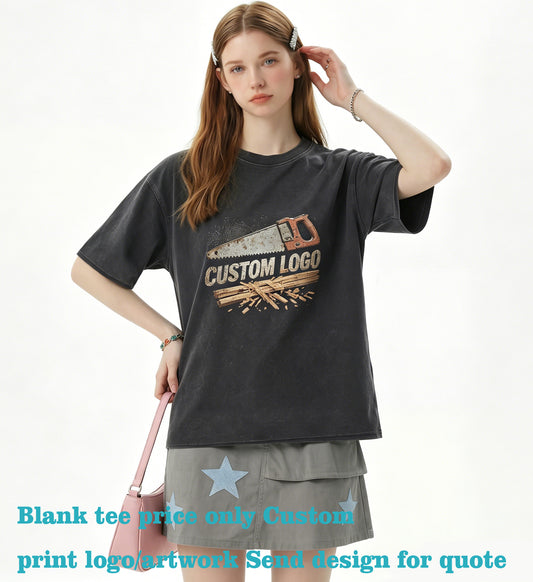 Tshirt Manufacturer Washed Wax Dyed Loose Edge Short Sleeved T-shirt Loose Fitting Cotton Casual Brand T-shirt High Quality