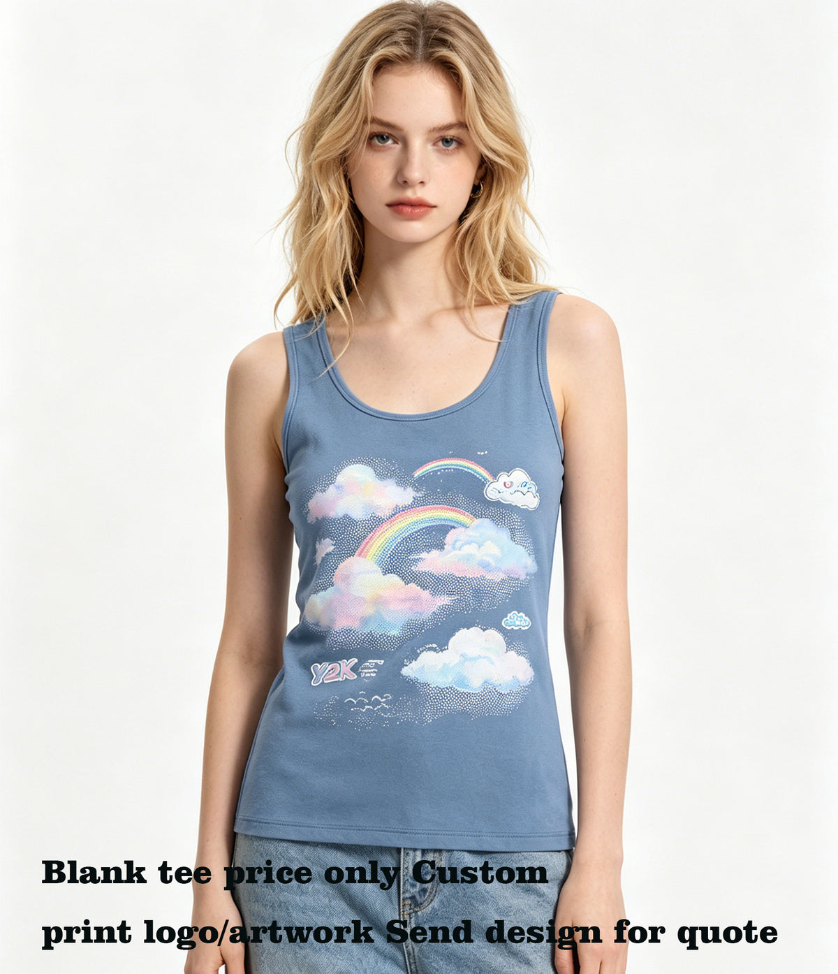 American Style You Can Choose to Customize with Your Favorite Patterns 9 Color Women's V-neck Sleeveless Top Personalized
