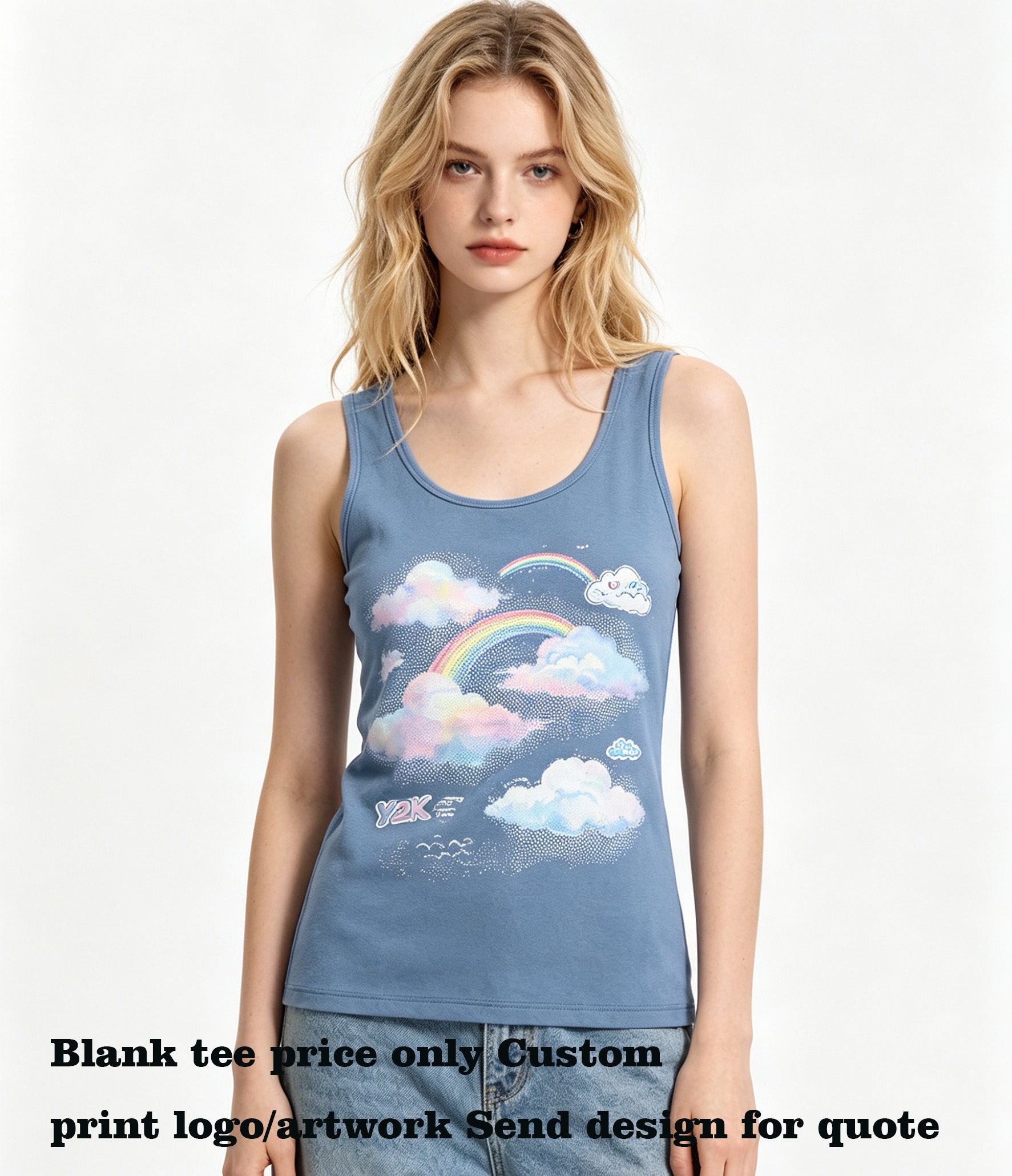 American Style You Can Choose to Customize with Your Favorite Patterns 9 Color Women's V-neck Sleeveless Top Personalized