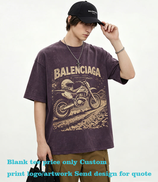 Tshirts Wholesale Washable Batik Loose Sleeved Short Sleeved Shirt with Dropped Shoulders Can Customize Your Favorite Pattern