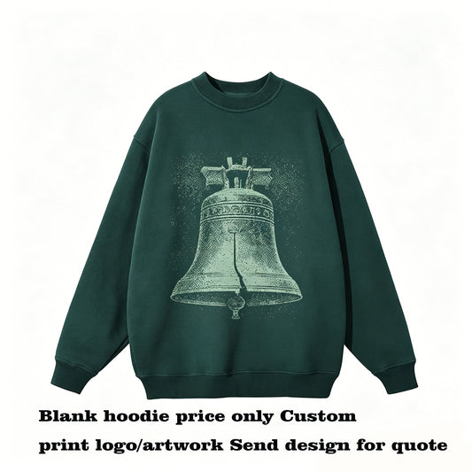 Wholesale 16 Color Solid Color Crew Neck Pullover Oversized Loose Fitting Fleece Lined Thick Sweater Unisex Hoody High Quality