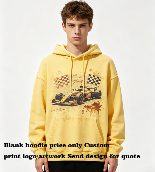 Oem Brand 11 Color Oversized Fuzzy Hooded Sweatshirt High Quality Puff Printing Pullover Hoodie Customized logo Heavyweight