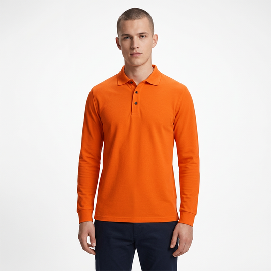 Customized POLO Shirt for Men 2024 Simples 6 Color 38 Yarn Solid Colored Long Sleeved POLO Shirt High Quality American Style