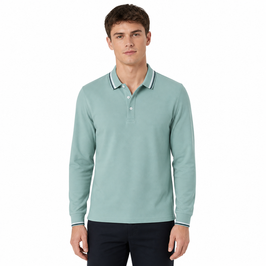 9 Color Silk Spun Multi Color Long Sleeved Polo Shirt Can Design Patterns for You for Free and Multiple Processes to Choose From