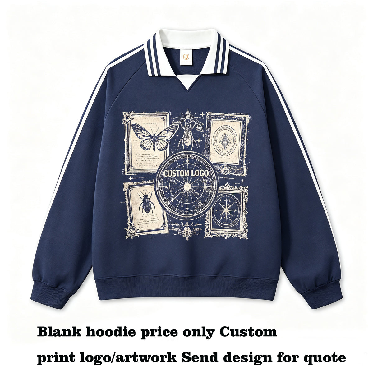 Fall and Winter Style Hoodies Loose Fitting Cotton Casual Brand T-shirt Striped Vneck Pullover Type Men Sweatshirt High Quality