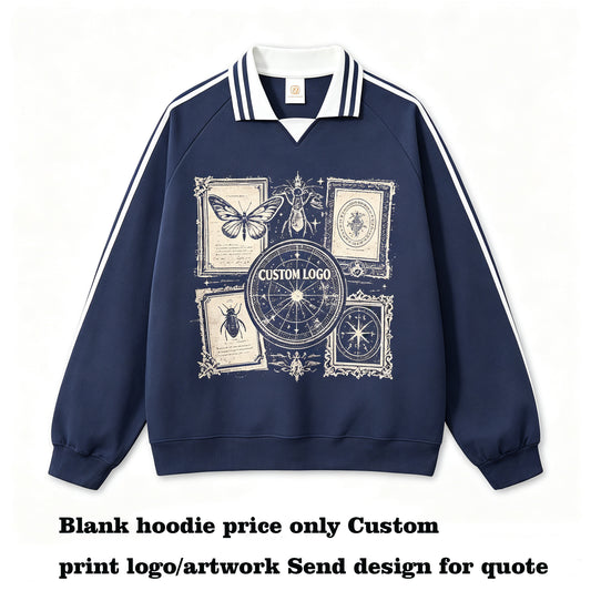 Fall and Winter Style Hoodies Loose Fitting Cotton Casual Brand T-shirt Striped Vneck Pullover Type Men Sweatshirt High Quality