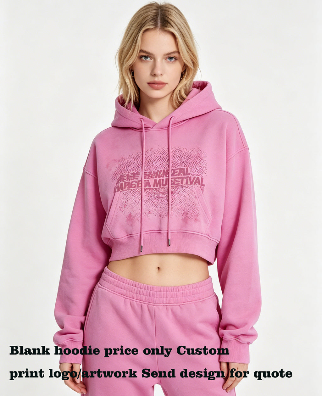 Wholesale Hoodies 12 Color Fleece Hooded Women's Short Sleeve Crop Top in Solid Color High Quality Plain Hoodies for Printing