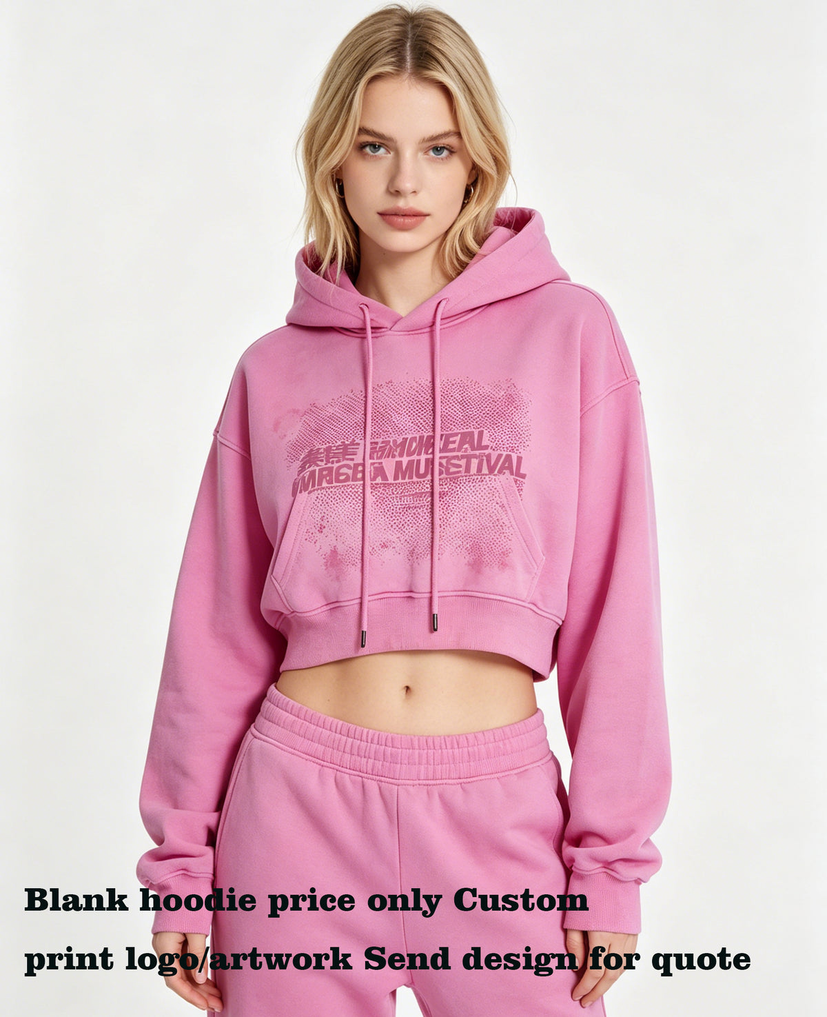 Wholesale Hoodies 12 Color Fleece Hooded Women's Short Sleeve Crop Top in Solid Color High Quality Plain Hoodies for Printing