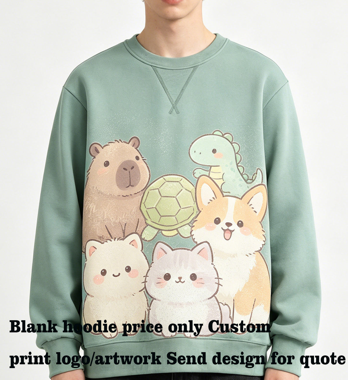 Manufacturer Hoodies Wholesale 15 color French style Large Looped Fleece Thickened Round neck Pullover Sweater Free Sample