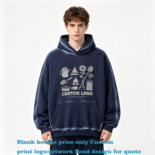 Manufacturer Hoodies Washing Machine Washed Horse Chestnut Heavyweight Men's Fleece Lined Side Pocket Hoodie Winter Style