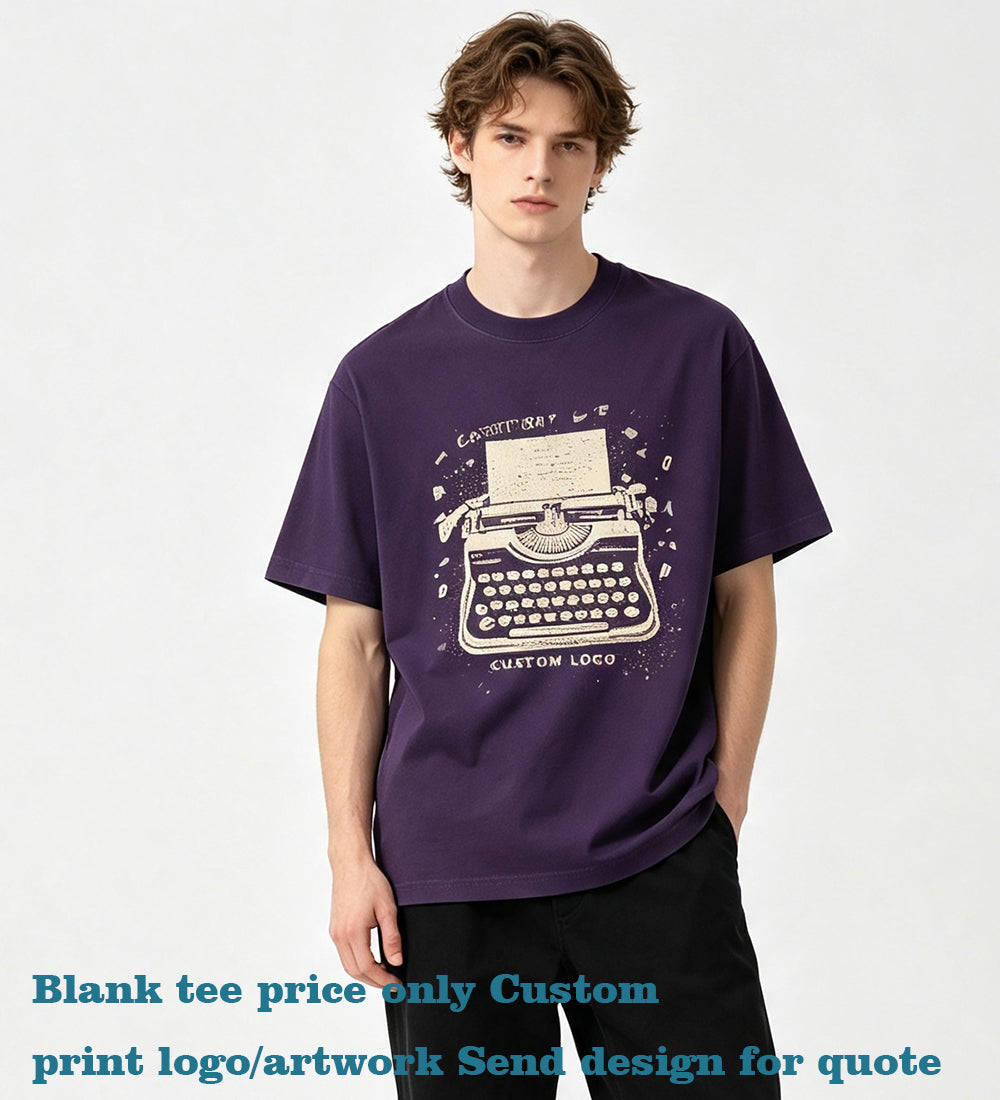 Summer Loose Fitting Cotton Casual Brand T-shirt Oversized Tshirt 100 Cotton Blanc Personalized Design Free Sample t Shirt