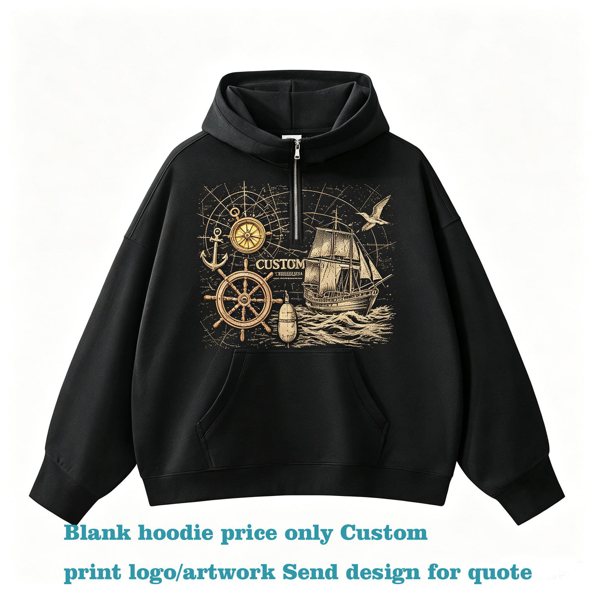 Hoodie Manufacturers Heavyduty Fleece Pullover with Half-zip and Hood Pullover Hoodie From a Trendy Brand Personalized Design