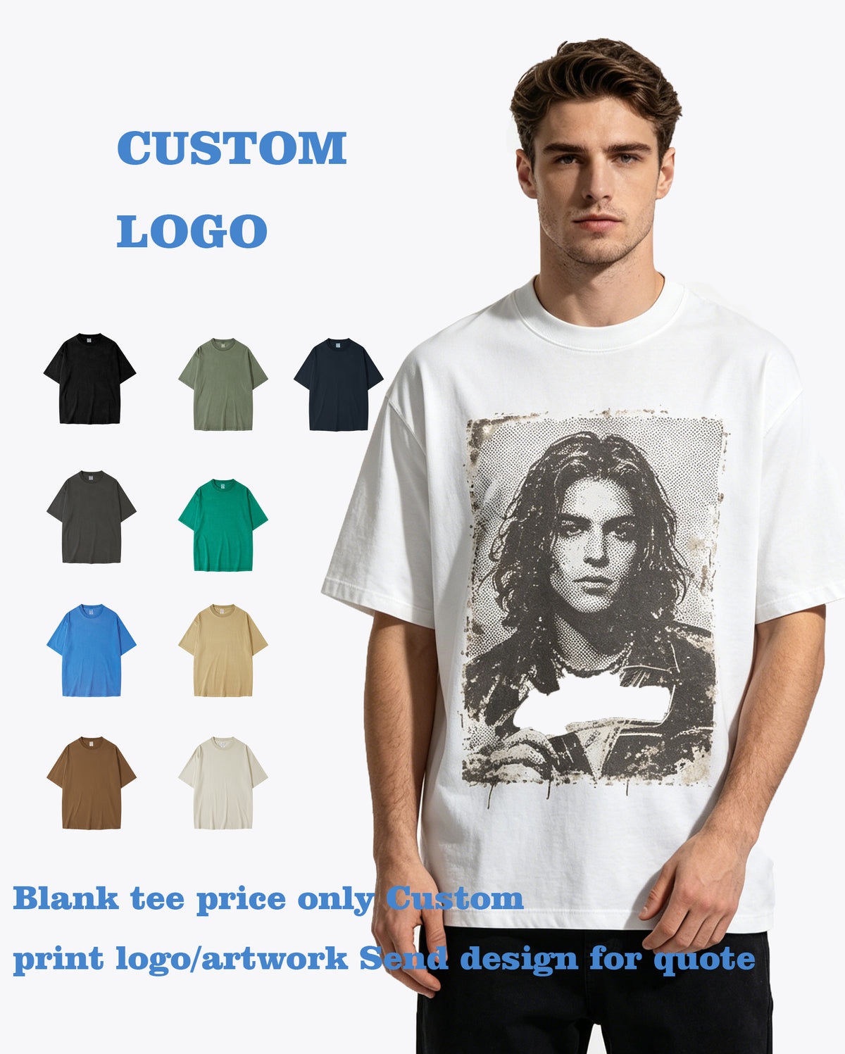 Heavy Duty Distressed Shoulder Sleeve Loose Short Sleeved Style Has a Relatively Large Size Men t Shirt High Quality Hip Hop