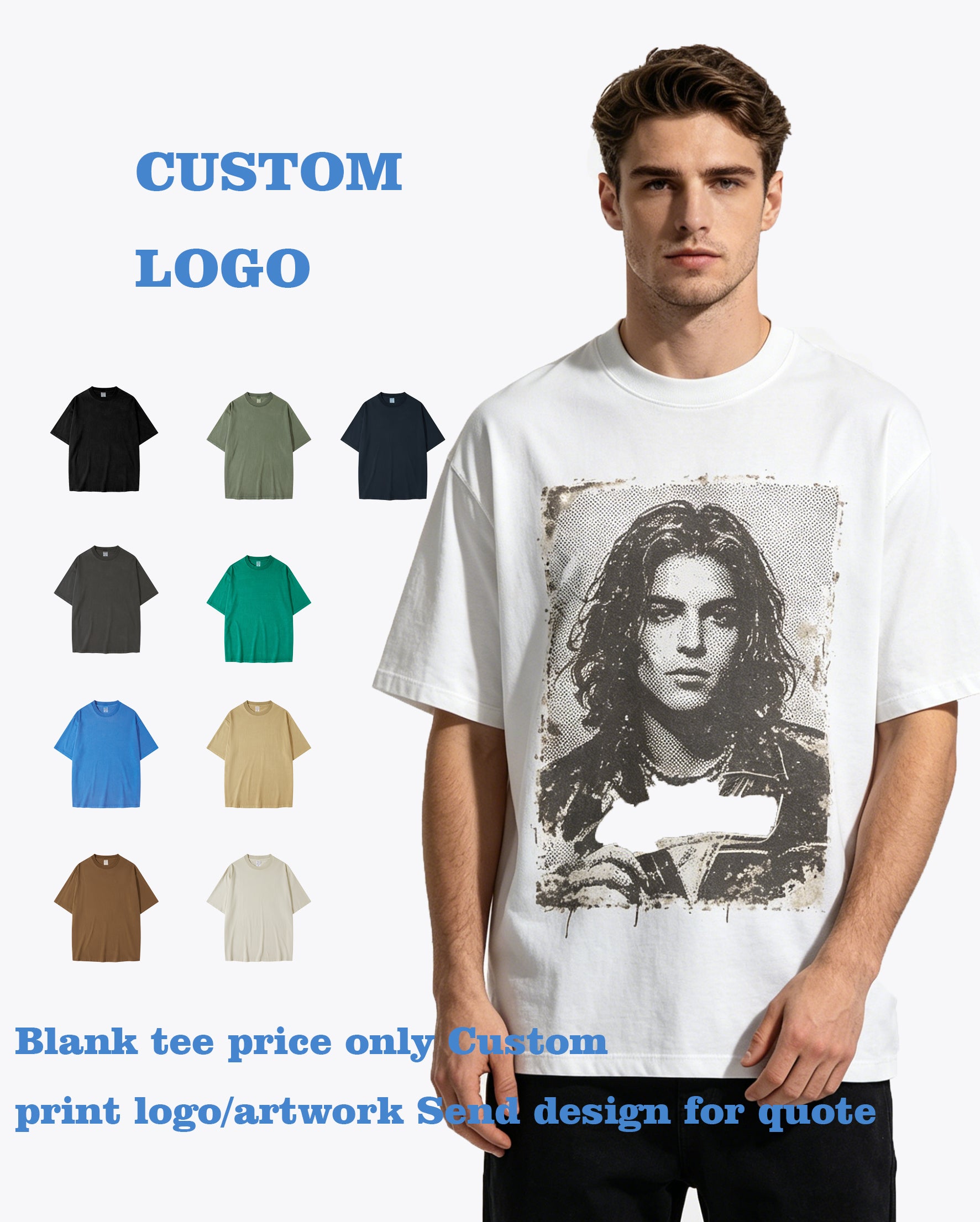 Heavy Duty Distressed Shoulder Sleeve Loose Short Sleeved Style Has a Relatively Large Size Men t Shirt High Quality Hip Hop